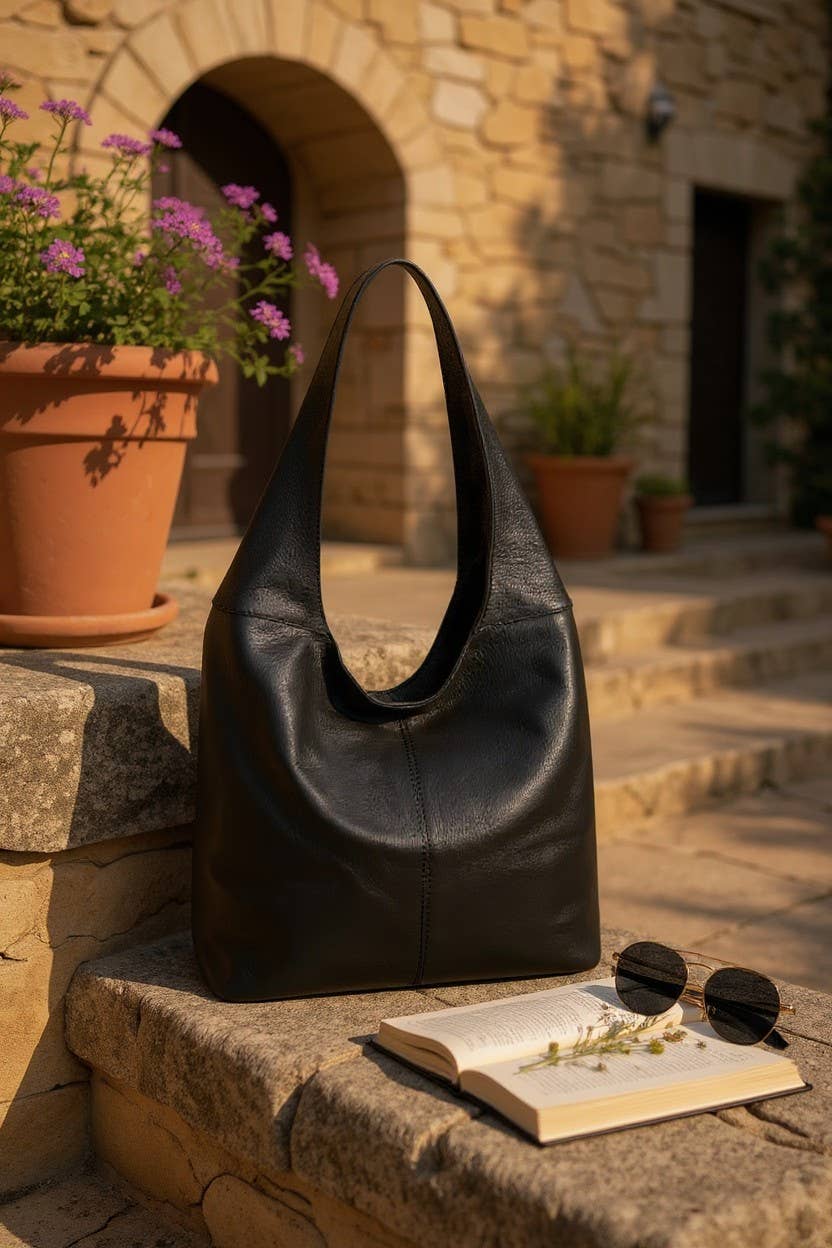 Gina Black – Italian Leather Tote Bag