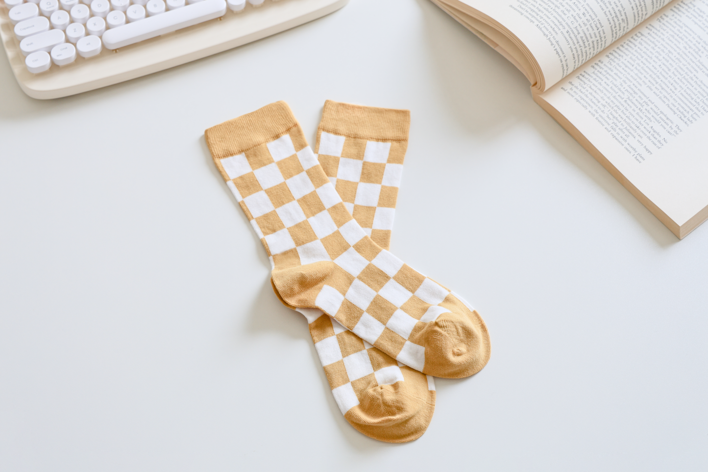 Checkered Cotton Socks - Trendy & Soft Crew Socks