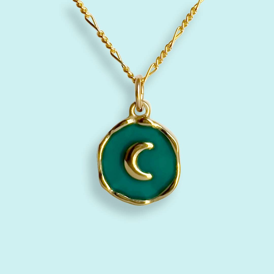 Teal Moon Necklace