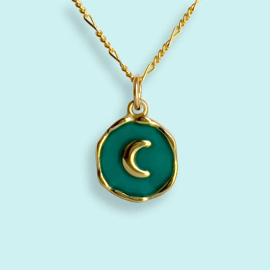 Teal Moon Necklace