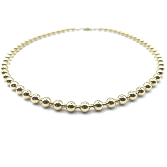 5mm+2mm+5mm Gold Filled Waterproof Dimension Necklace 16"