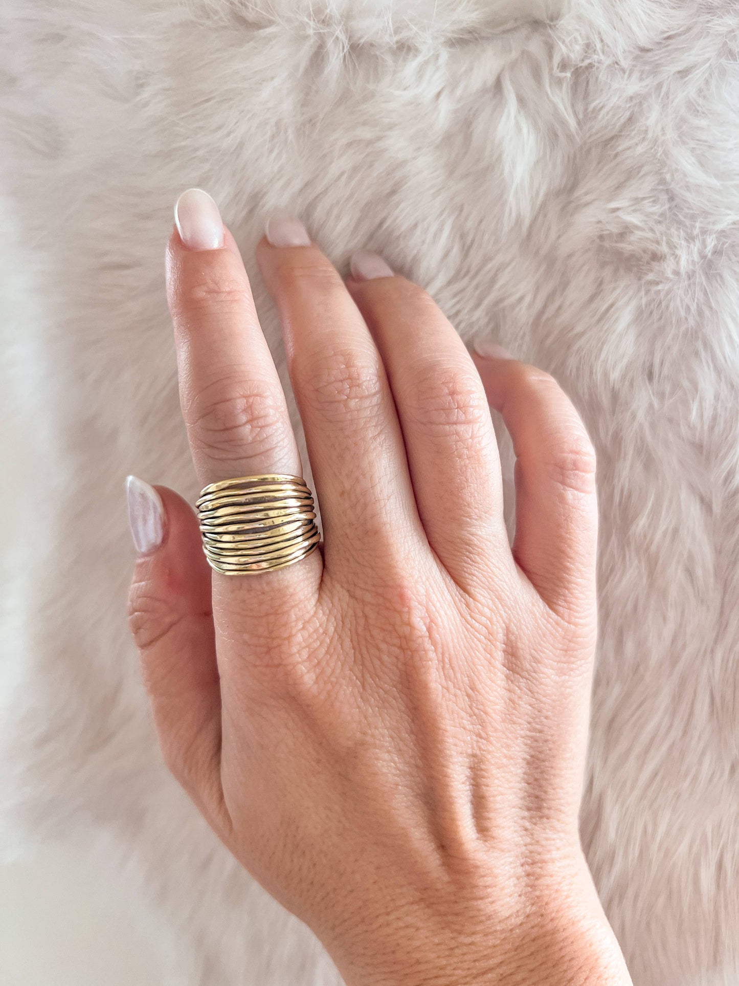 Adjustable Brass Bramble Ring