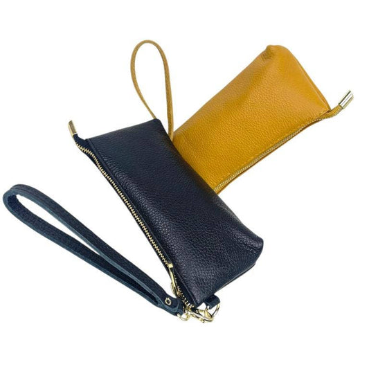 Italian Leather Toiletry Bag with Removable Short Handle