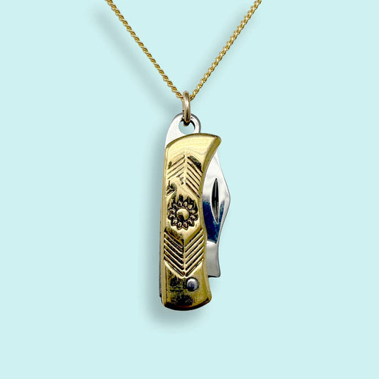 Gold Wildflower Knife Necklace