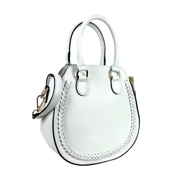 Leather Pronto Handbag with 2 Short Handles + Crossbody