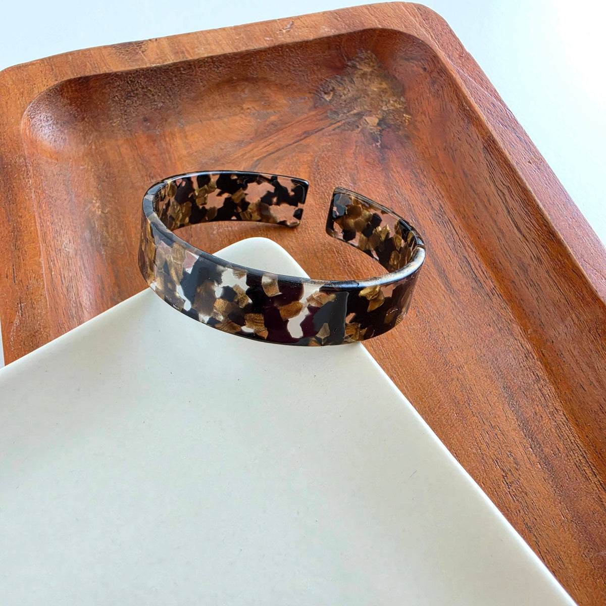 Brynn Bracelet - Black & Bronze - Standard // Cuff, Bangle