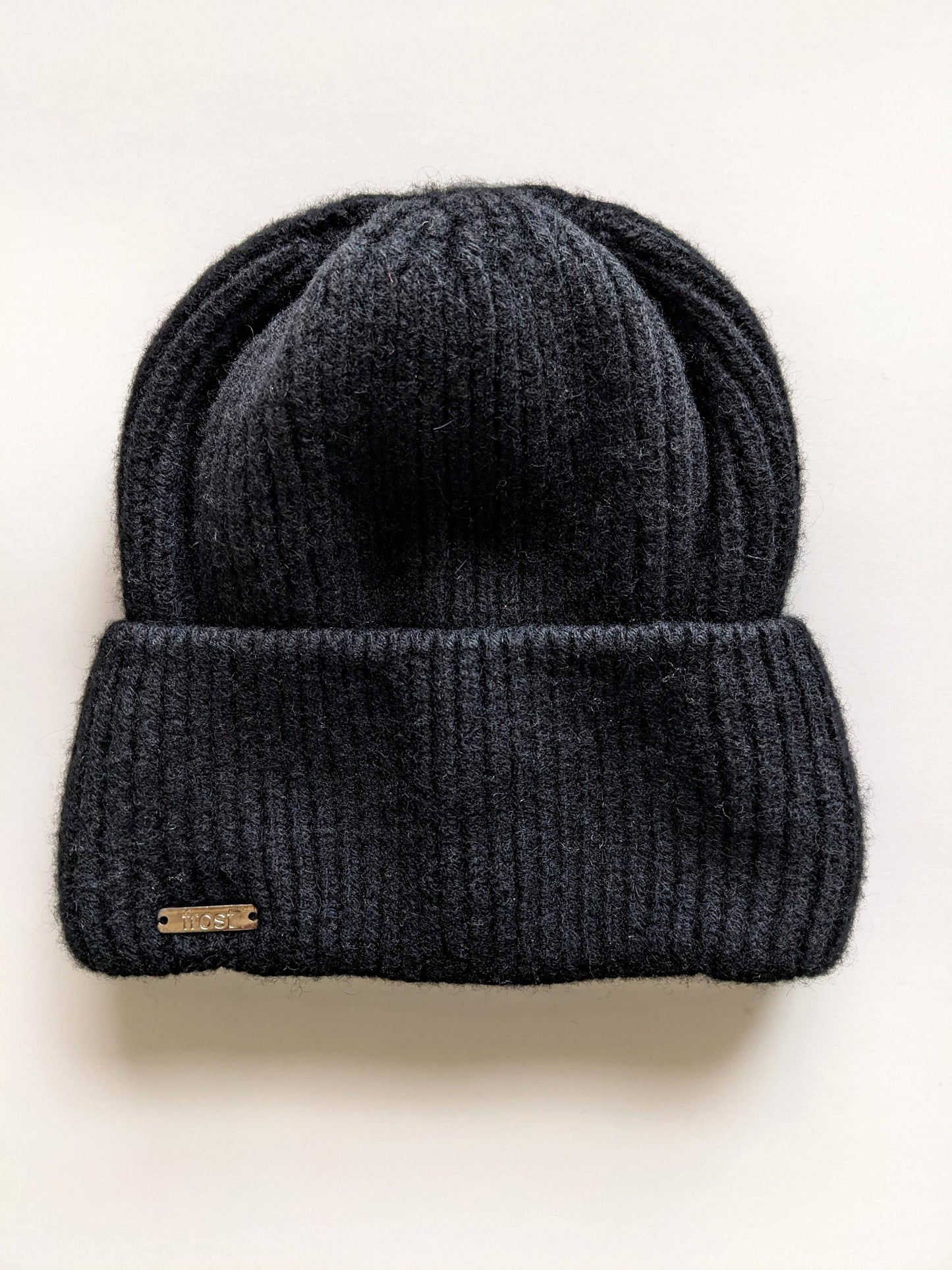 Cashmere Merino Knitted Beanie Rolled Cuff Snug Fit Hat