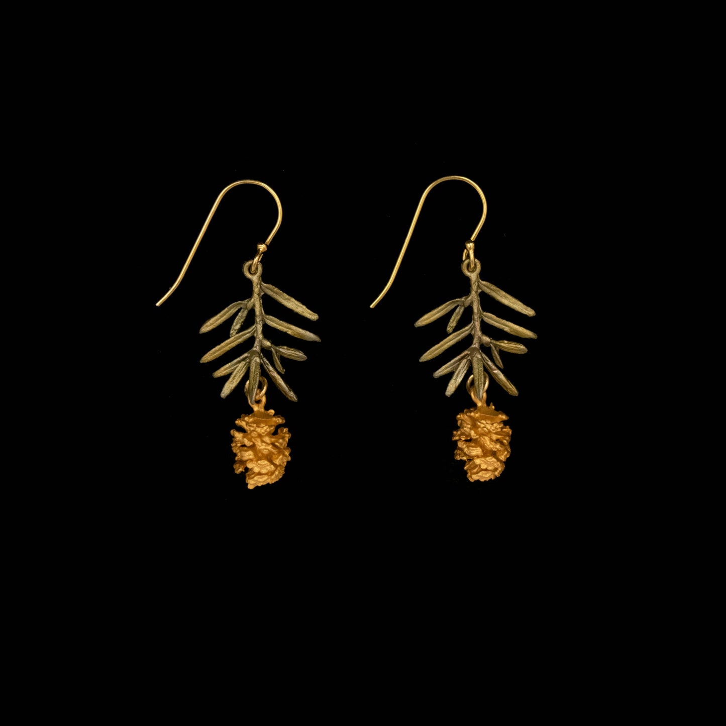 Pine Needle Statement Earrings - double pine