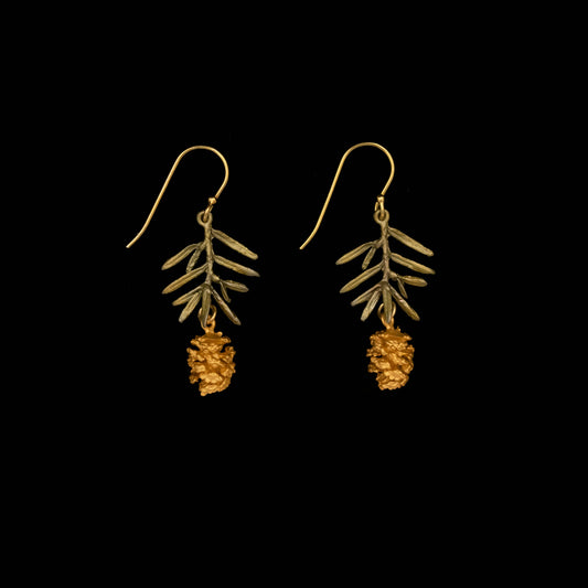 Pine Needle Statement Earrings - double pine