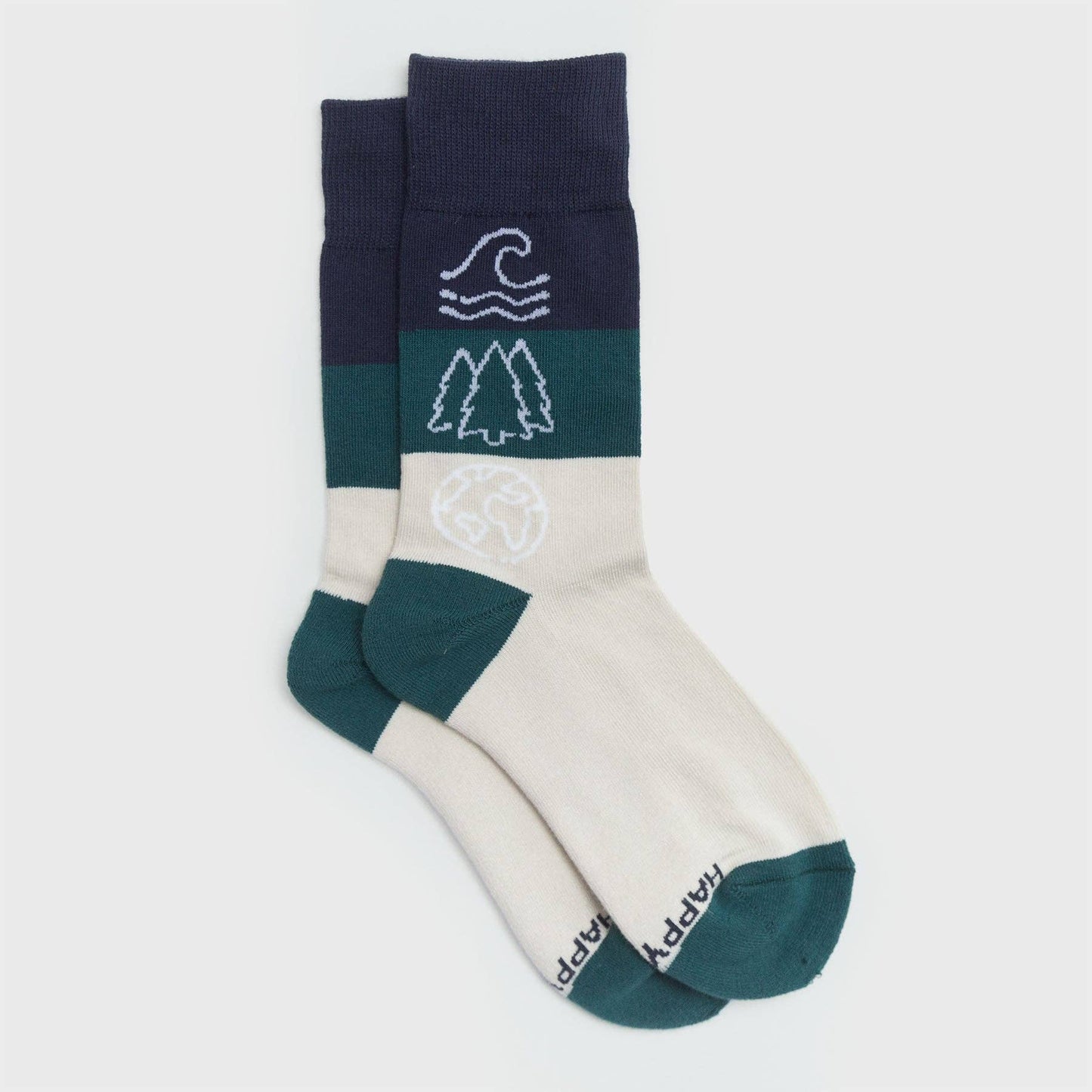 Happy Earth Men's + Women's Organic  Socks | Blue, Green