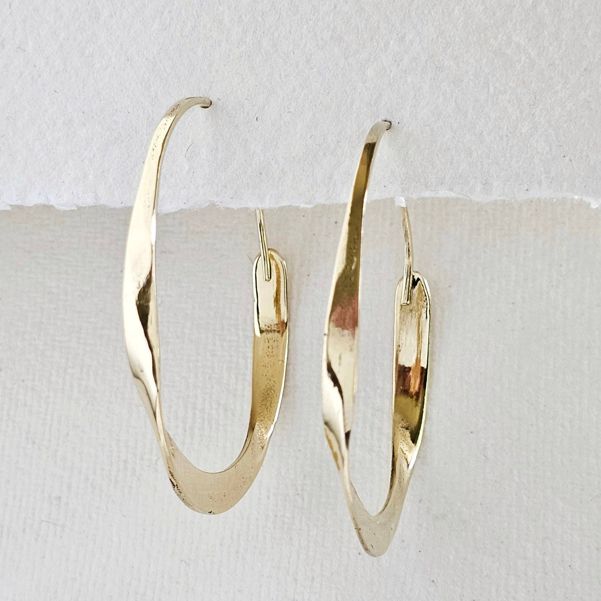 Brass twisted ribbon earrings