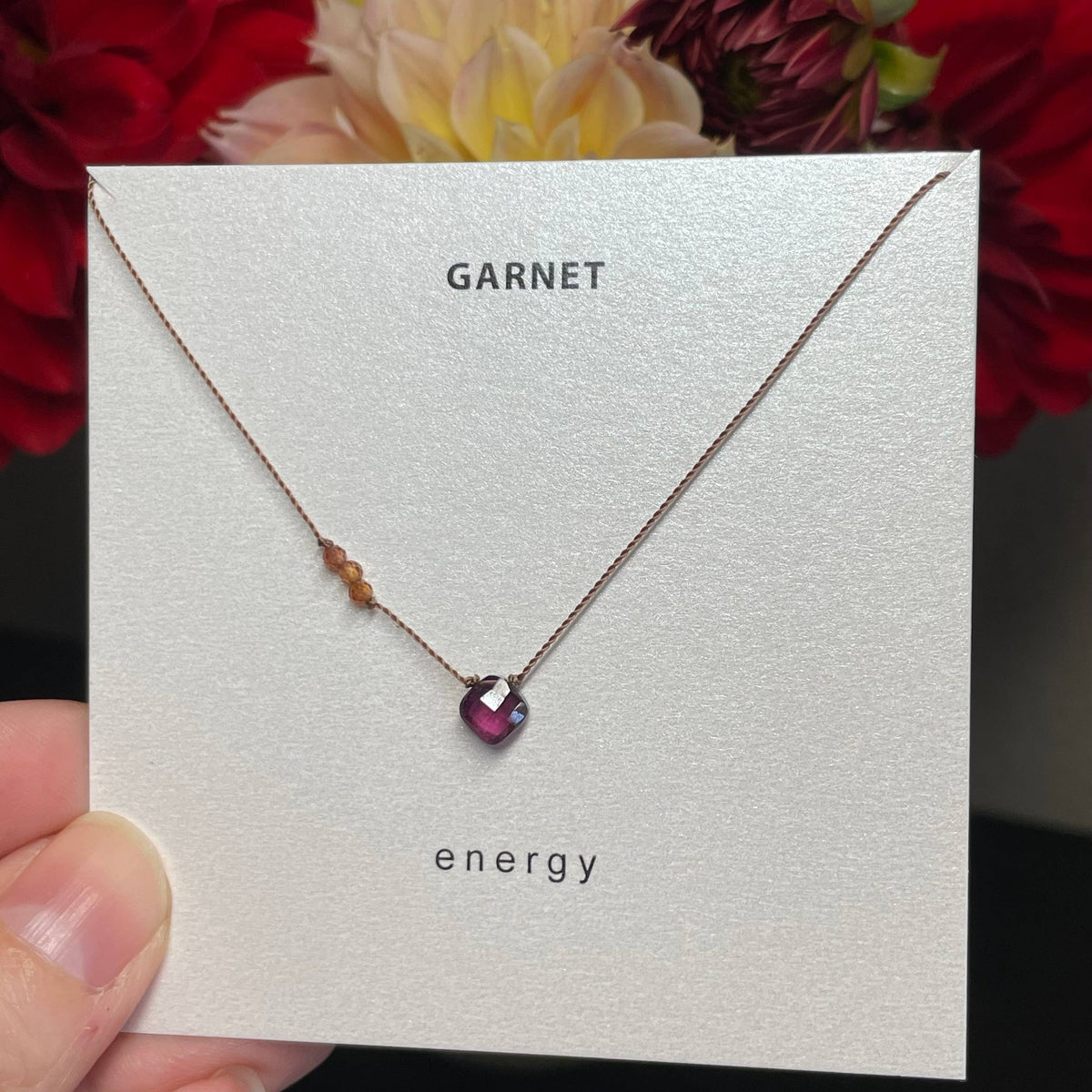 Garnet and Hessonite Energy Necklace
