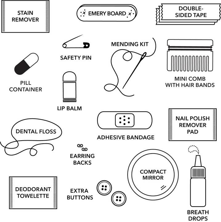 Silver Metallic Tassel Minimergency Kit