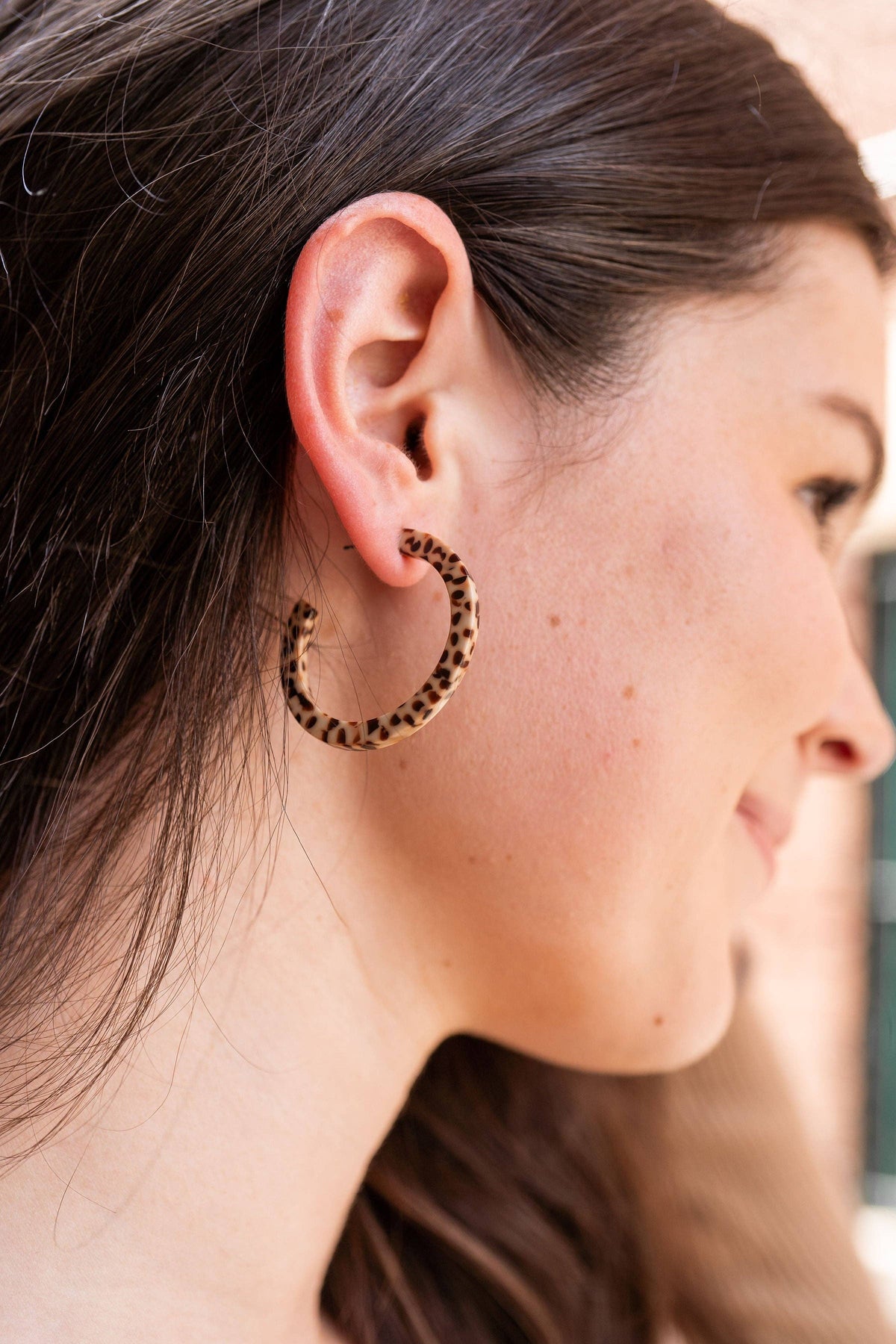 Camy Hoops - Brown Dot // Jewelry, Earrings, Fall
