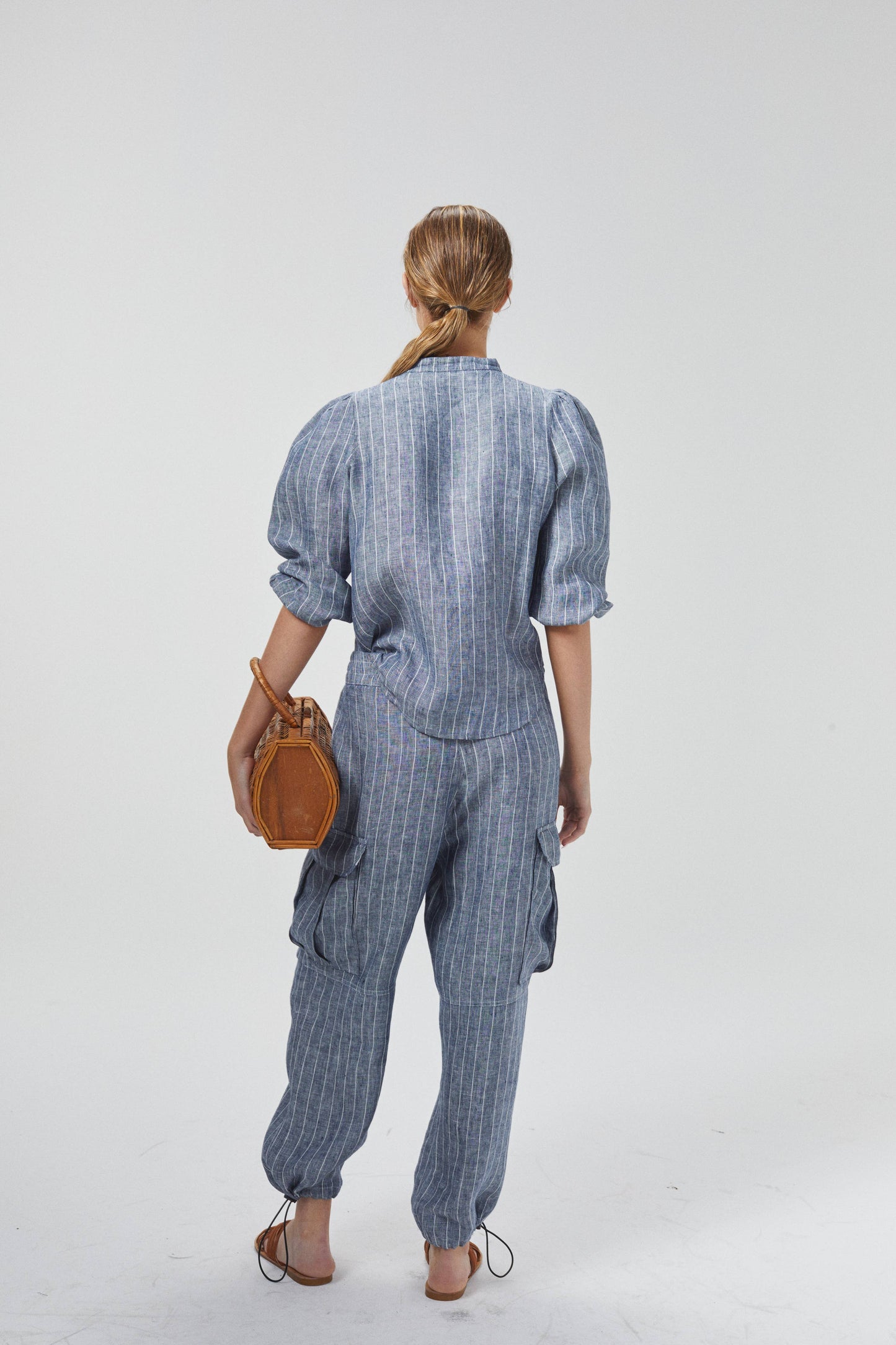 Meknes Linen Shirt - Navy Stripes