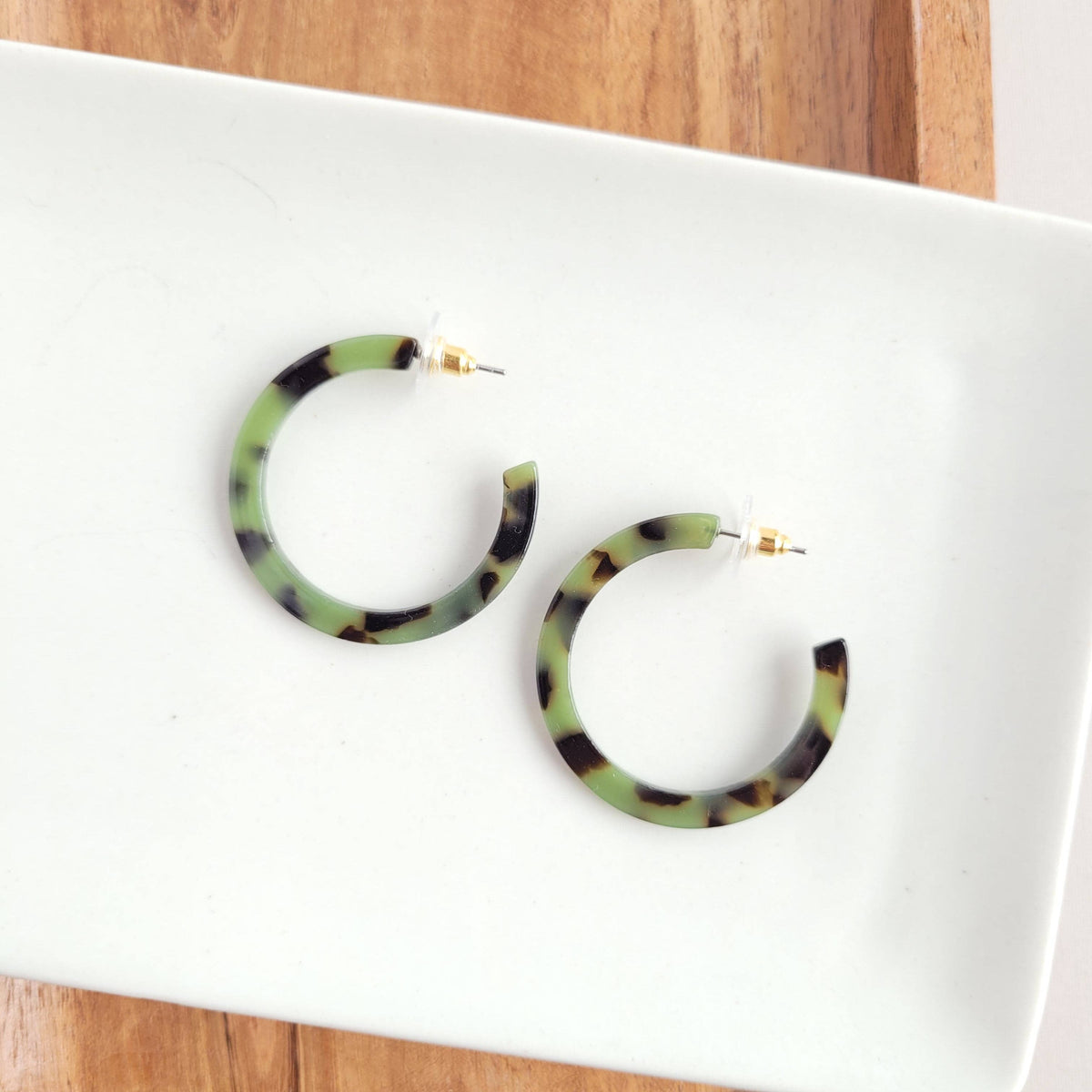 Camy Hoops - Olive Tortoise // Jewelry, Earrings, Fall