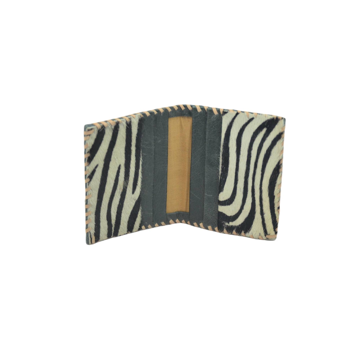 Jane Folding Card Holder - Printed Hairon Leather