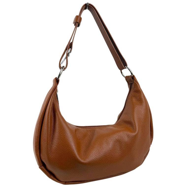 Italian Leather Crescent Design Shoulder Bag 58038