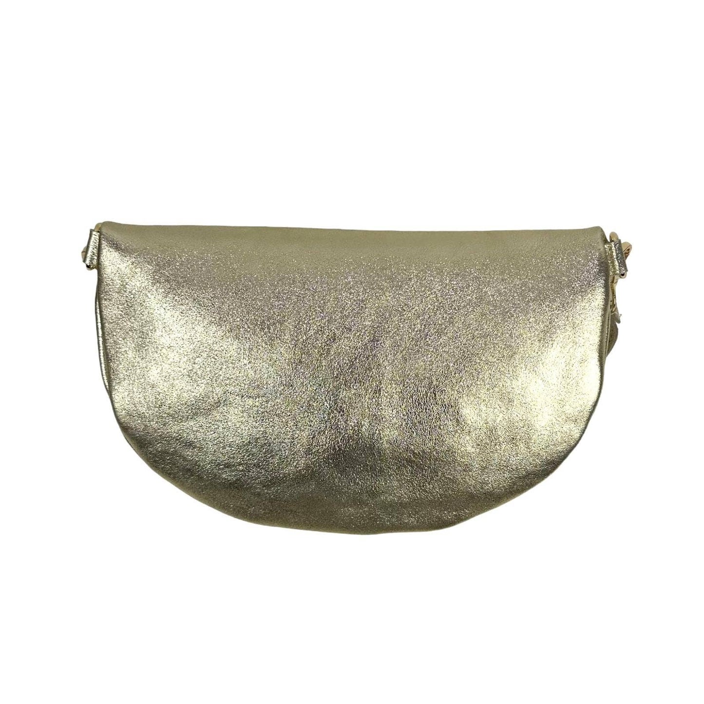 Large Italian Metallic Leather Crossbody/Waist Bag