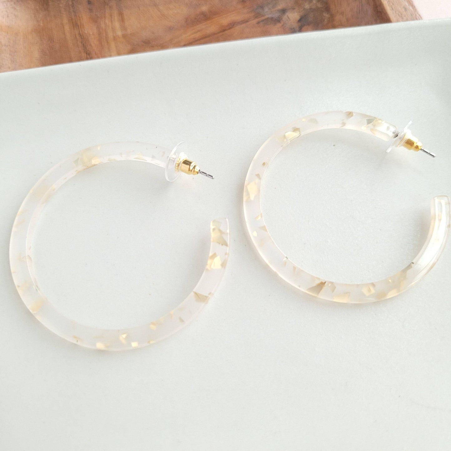 Cameron Hoops - Gold Flake // Jewelry, Earrings, Holiday