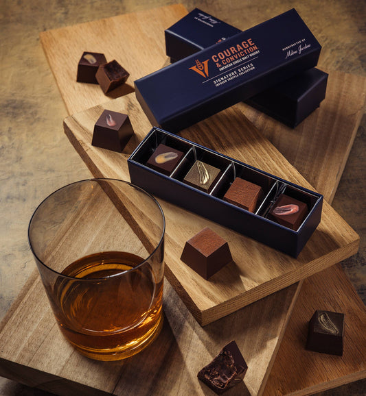 "Whiskey Infused Chocolate Truffle Flight" - 4pc Gift Box