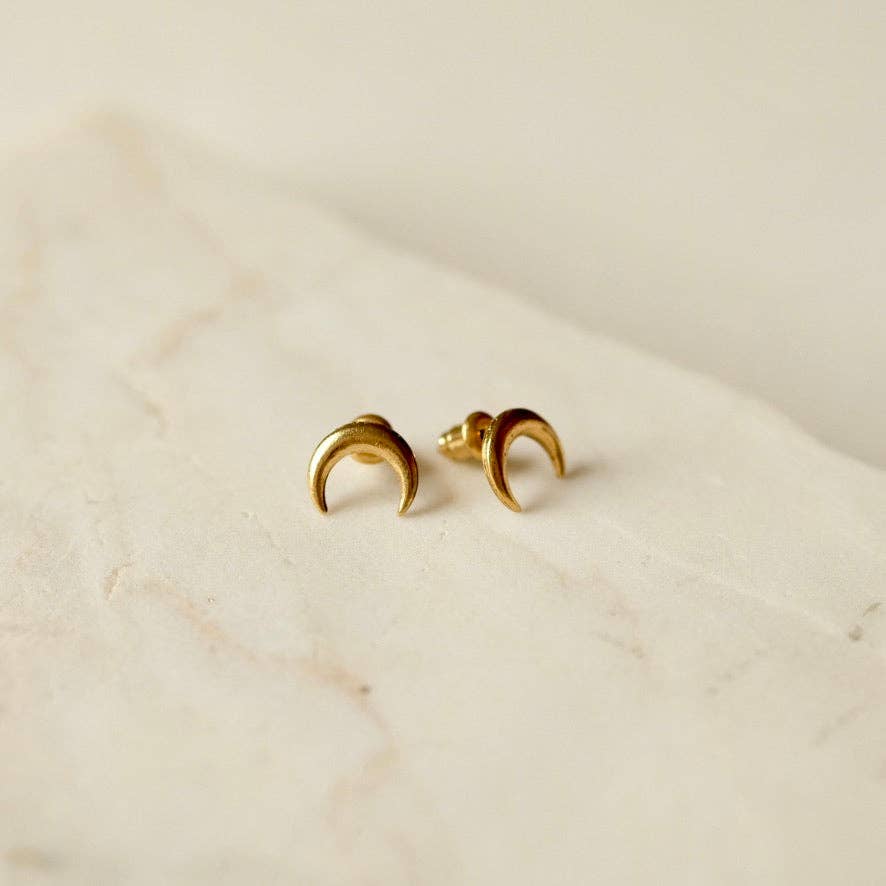 Large Crescent stud earring - #TD8