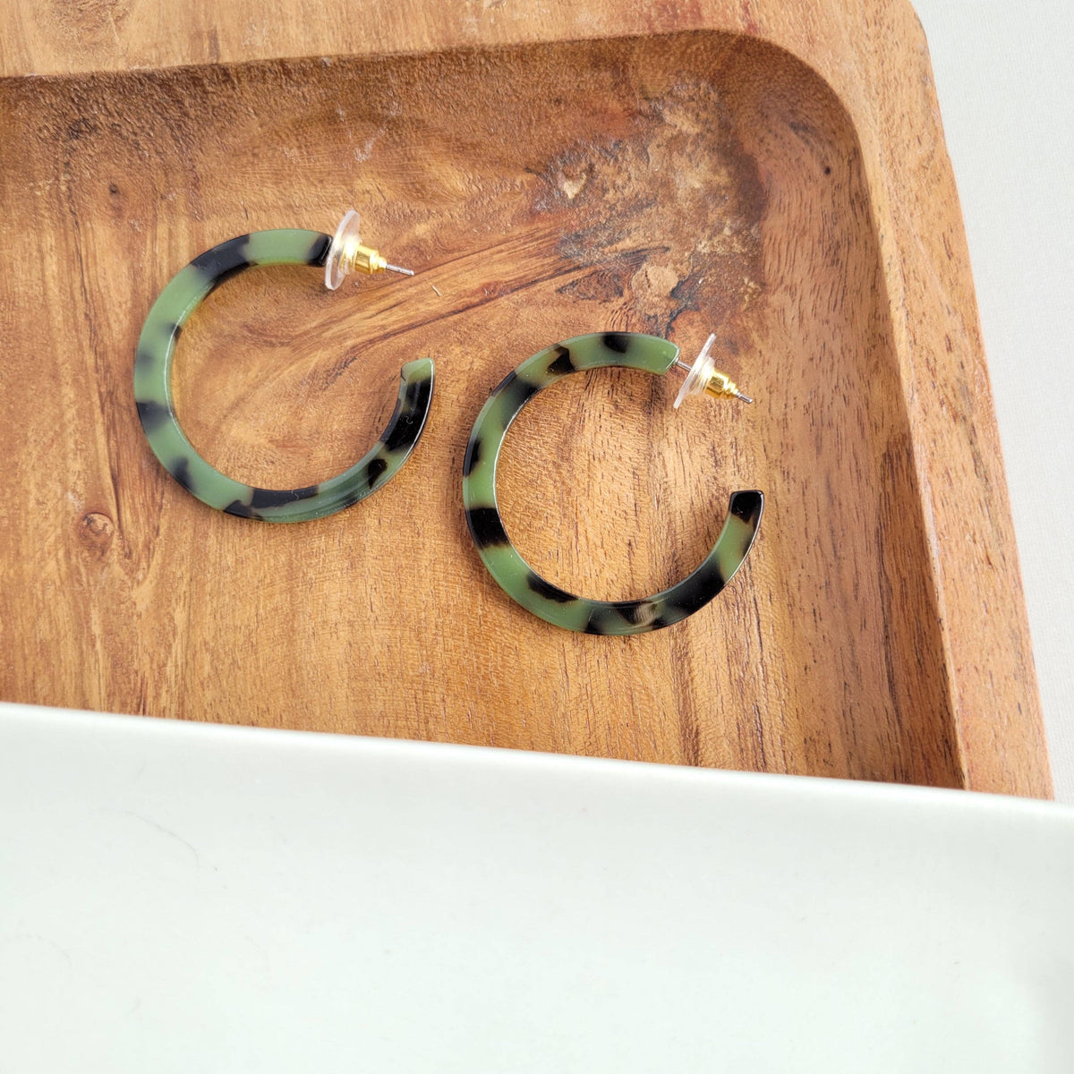 Camy Hoops - Olive Tortoise // Jewelry, Earrings, Fall