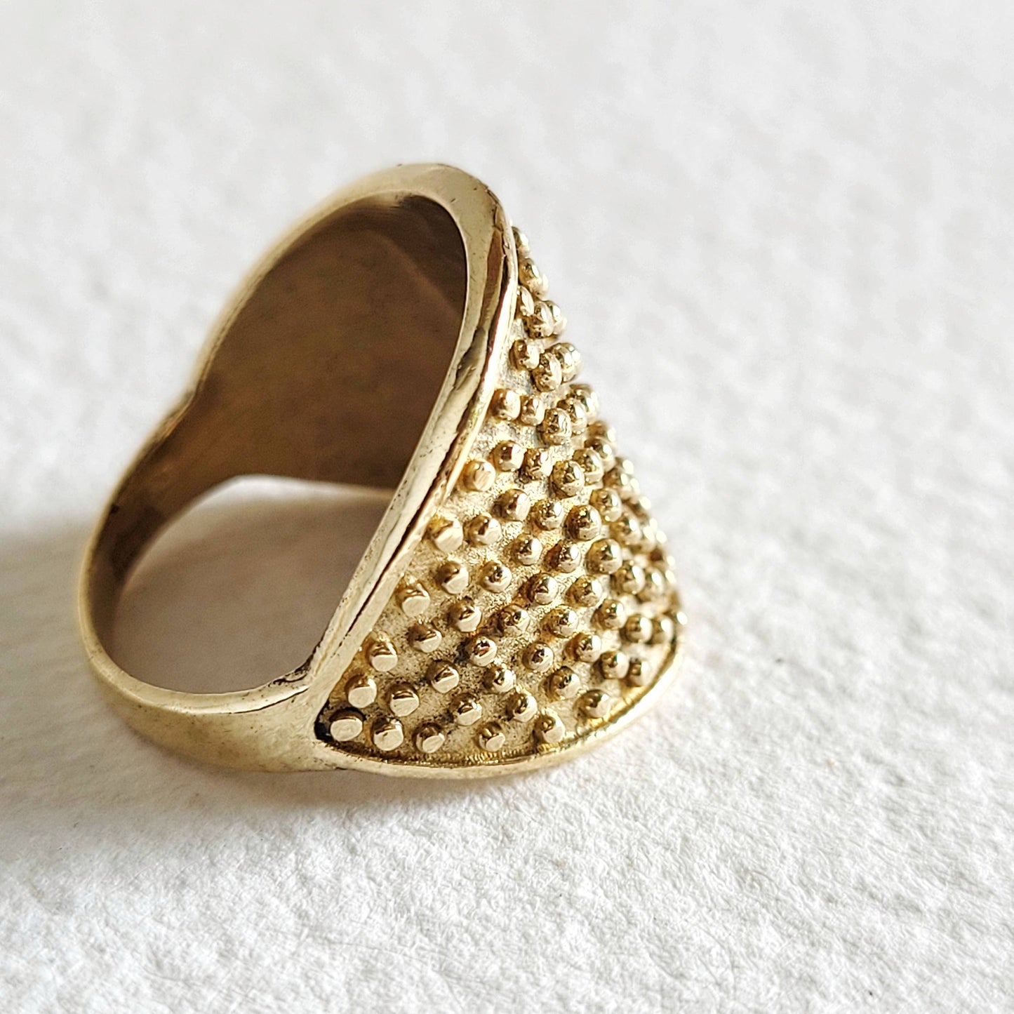 Brass ring studded circle handmade #BX05