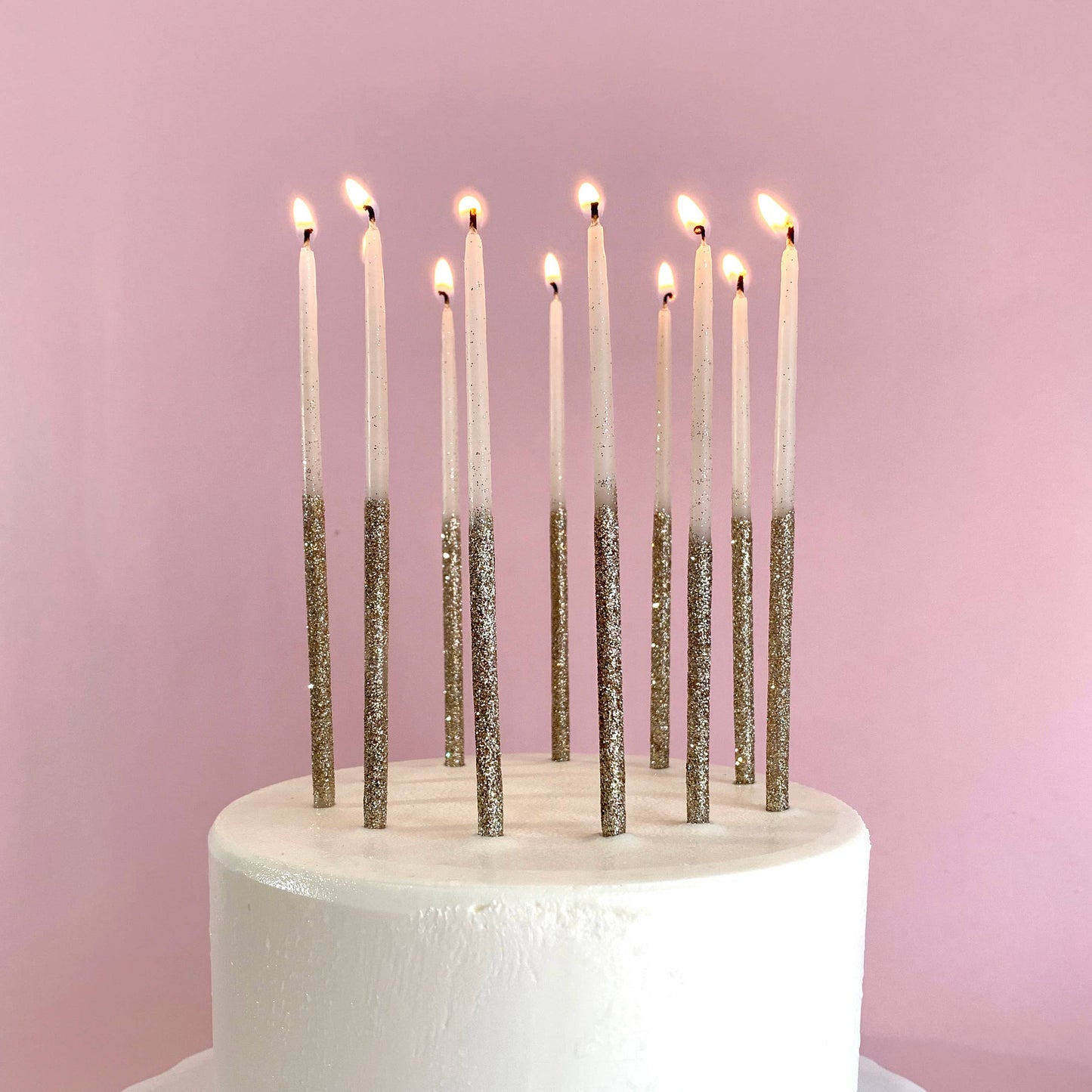 Glitter Wish 3" Beeswax Candles - Gold - Set of 10