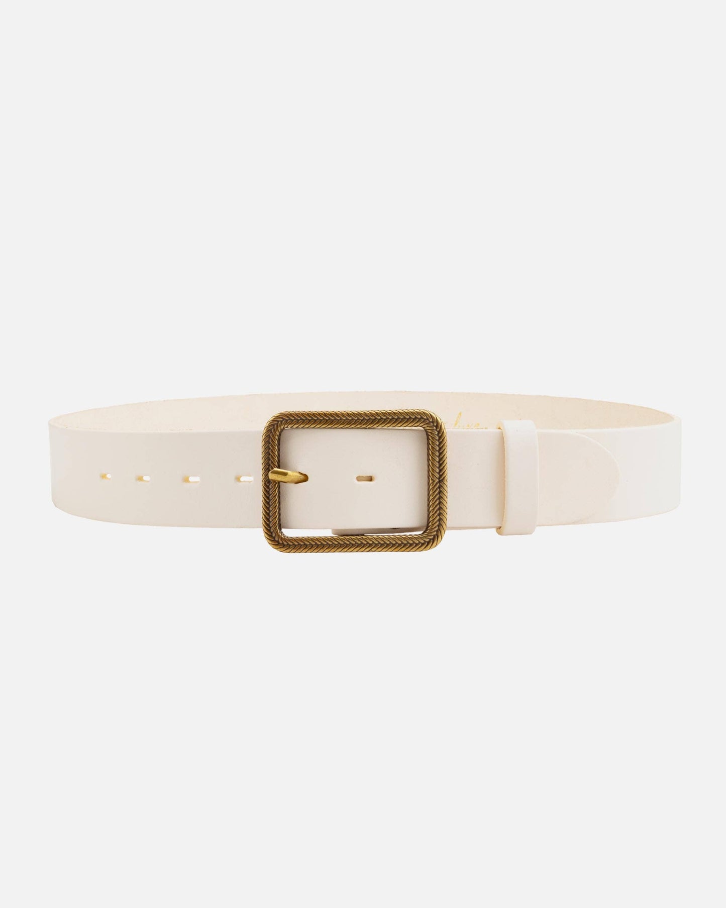 Hedy | Vintage Gold Buckle Leather Belt