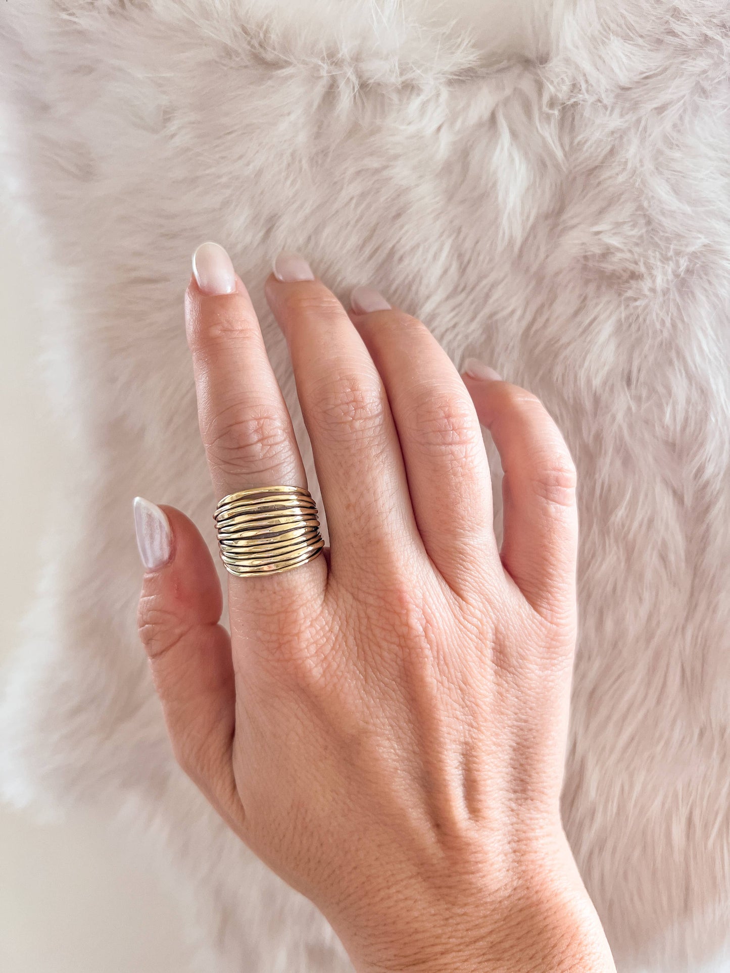 Adjustable Brass Bramble Ring