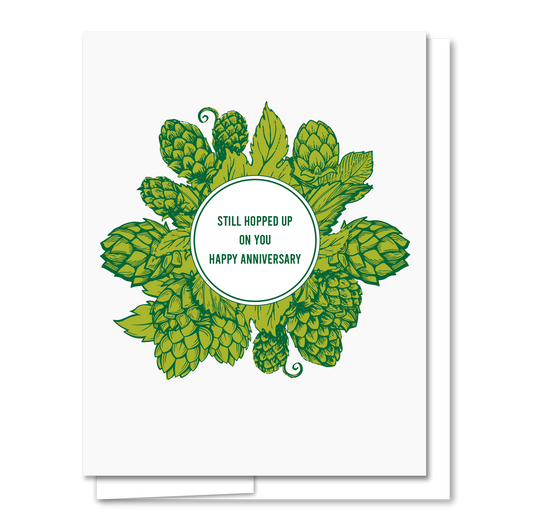 Hoppy Anniversary - Letterpress Funny Love Card
