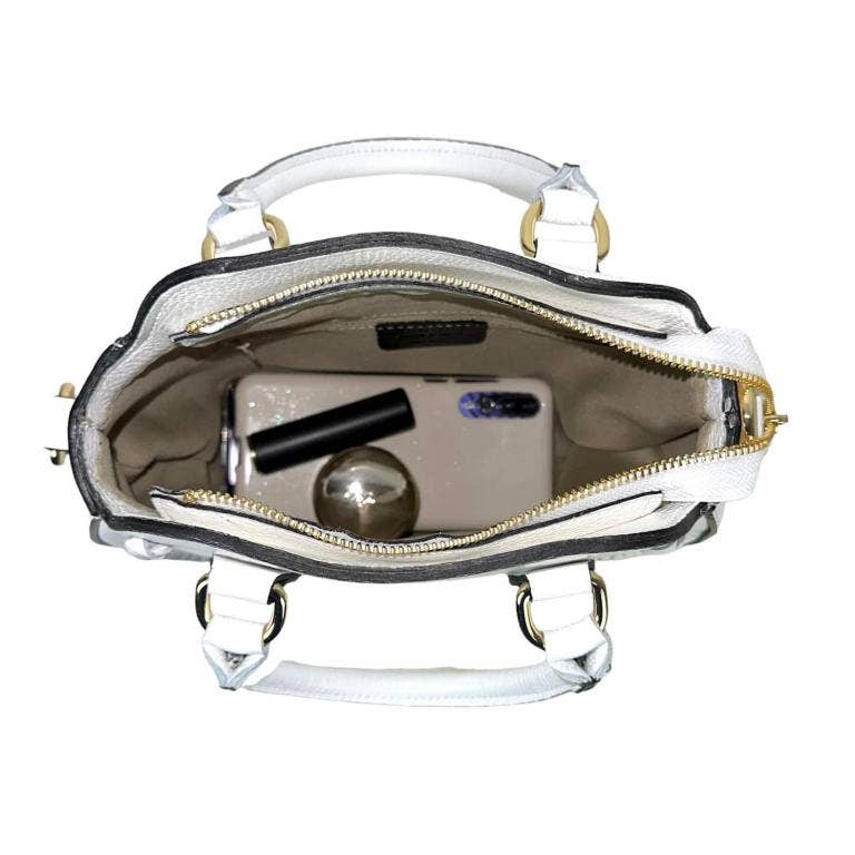 Leather Pronto Handbag with 2 Short Handles + Crossbody