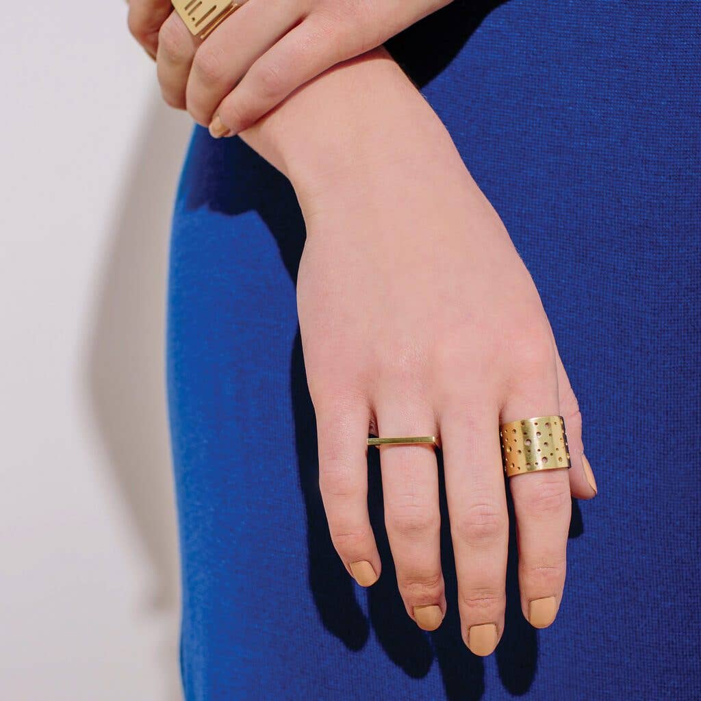 Moon Adjustable Cuff Ring | Brass