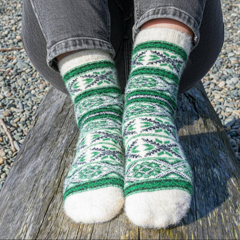 Angora / Bamboo Socks – Malta Forest Green