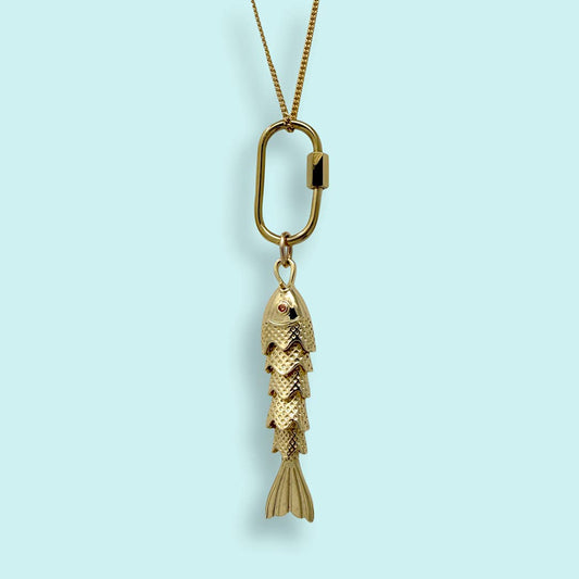 Lucky Catch Gold Fish Necklace