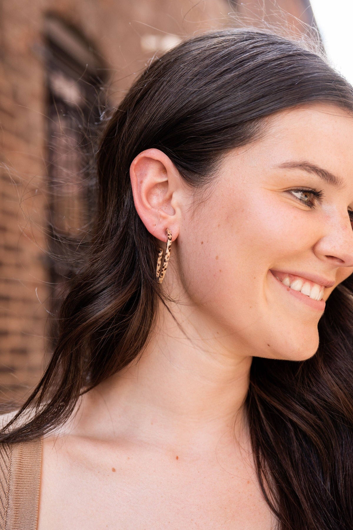 Camy Hoops - Brown Dot // Jewelry, Earrings, Fall