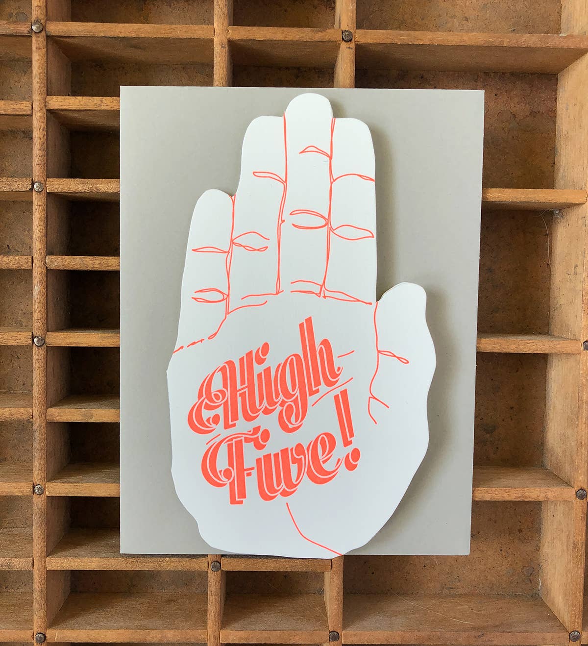 High five hand card