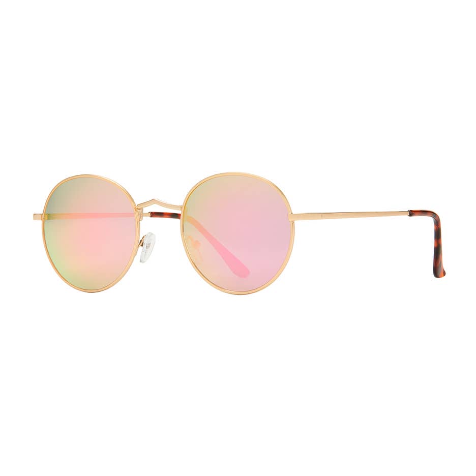 Ash - Matte Gold /Tort Tips / Pink Mirror Polarized