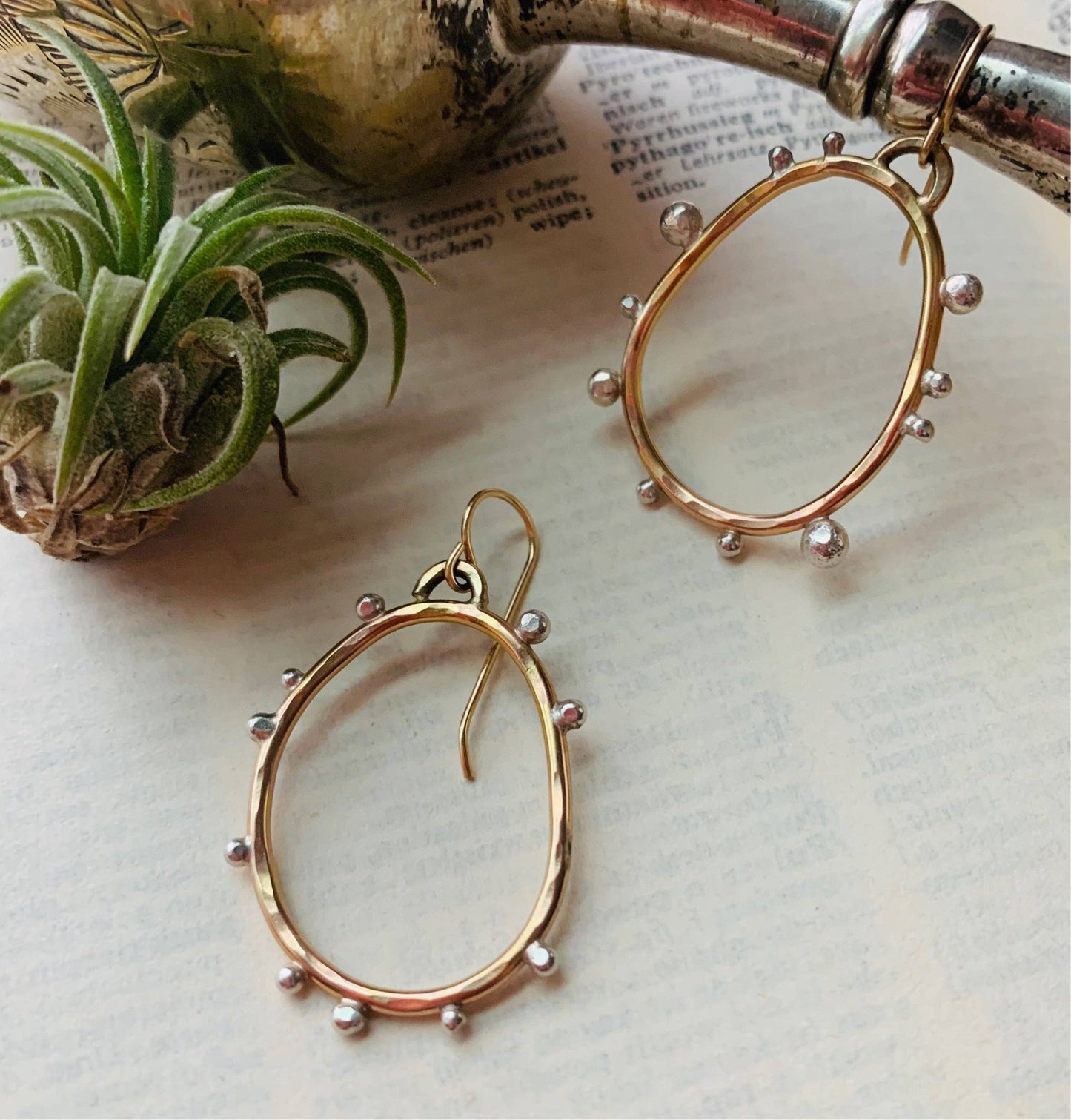 Hello Pebble Earrings - 14k Gold Fill & Sterling Silver