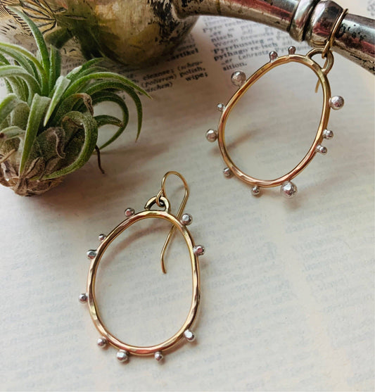Hello Pebble Earrings - 14k Gold Fill & Sterling Silver