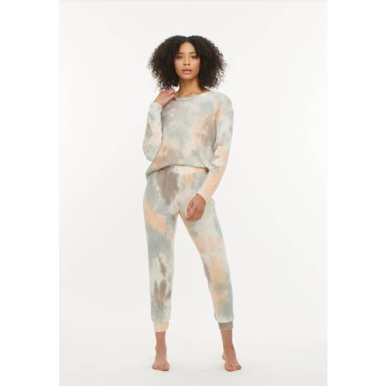 Lia Lounge Set | Peach Sand Tie Dye