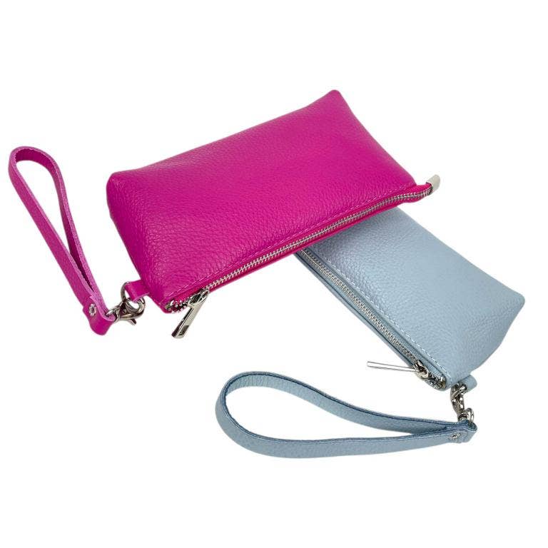 Italian Leather Toiletry Bag with Removable Short Handle
