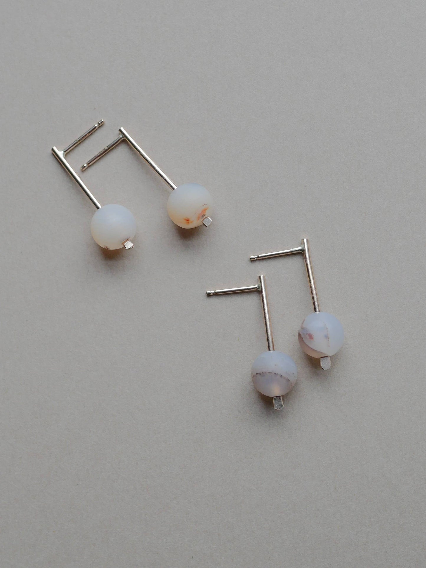 Plains Earring - Minimal Drop Stud in Montana Agate