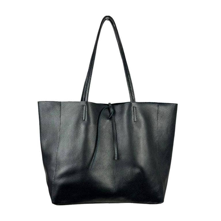 Leather Large University Shopper Bag