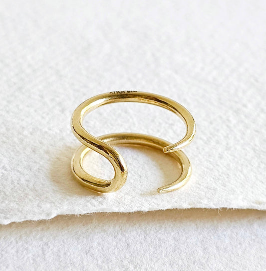 Brass ring double spike wrap talan collection