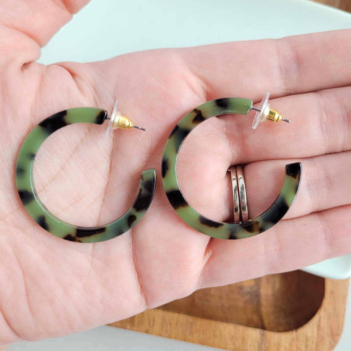 Camy Hoops - Olive Tortoise // Jewelry, Earrings, Fall