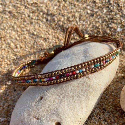 Skinny Gold Darjeeling Rainbow Bracelet SGR