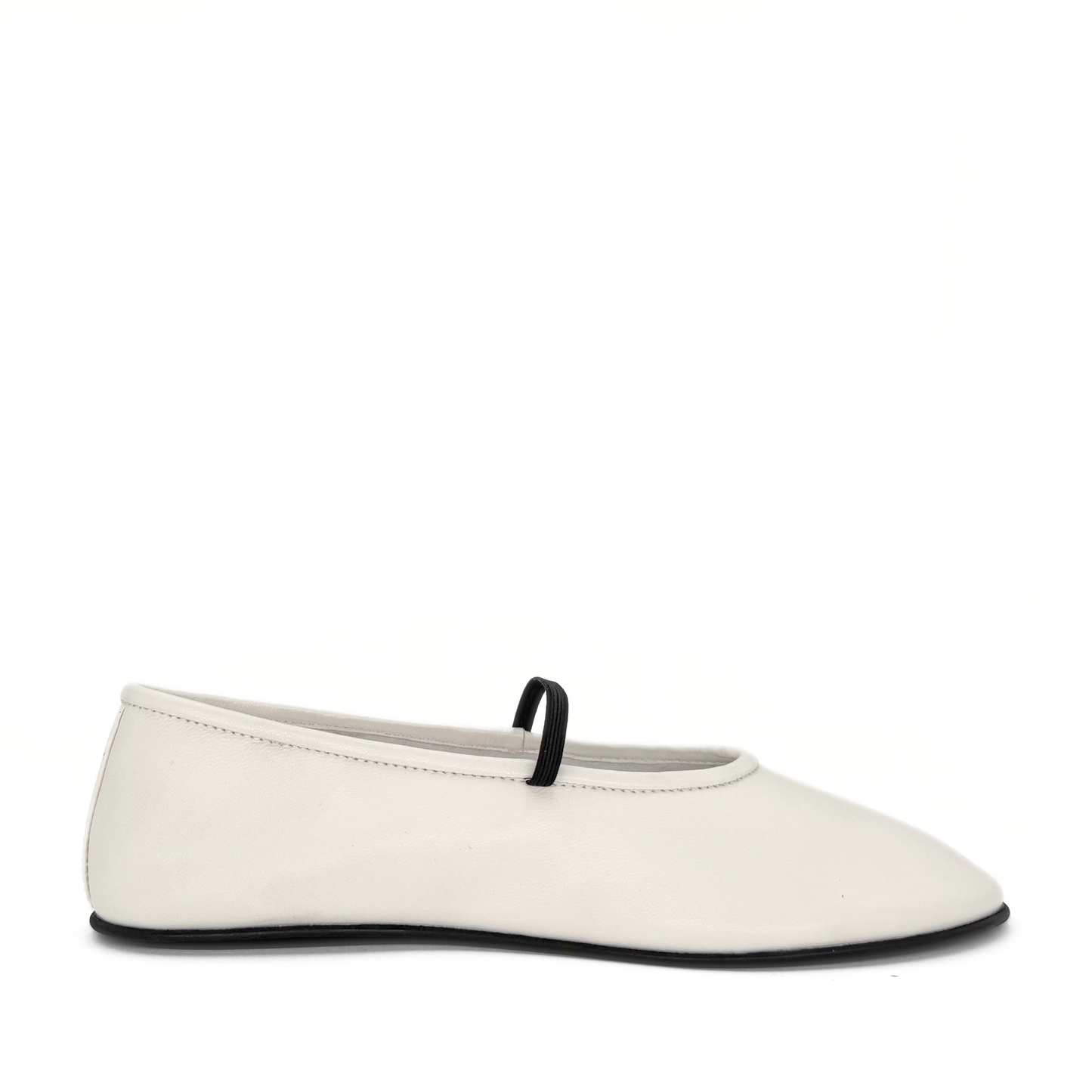 Amber White Elastic Mary Janes