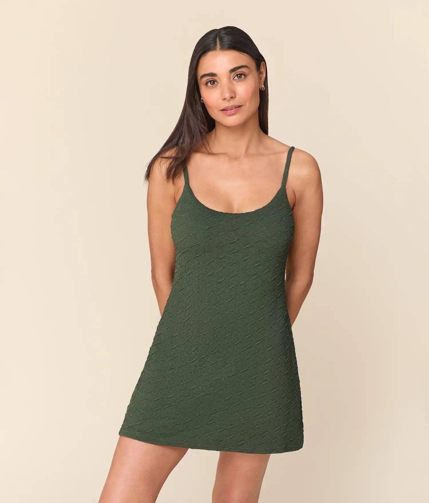 The Amalfi Swim Dress - Textured Geo - Thyme - Classic